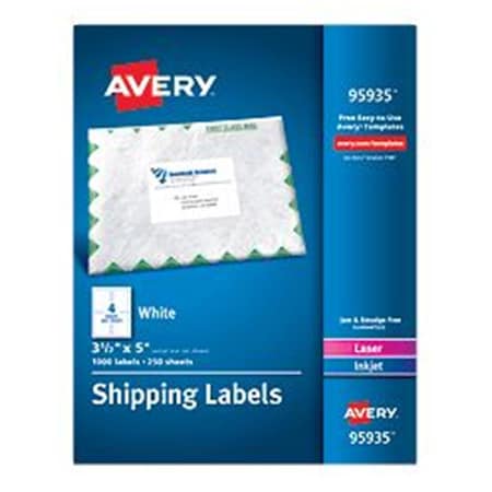 Avery Dennison Avery-Dennison White Shipping Labels, Laser or Inkjet, White - 3.5 x 5 in. AV33405